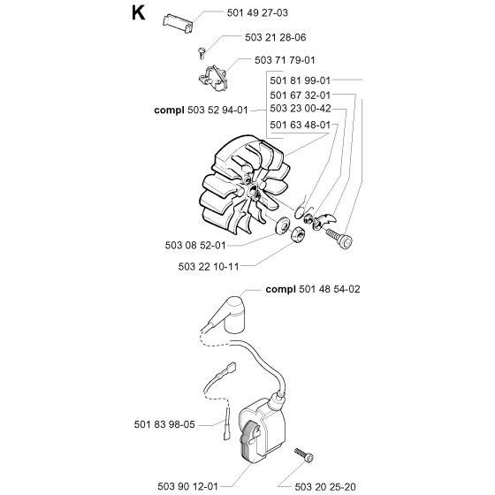 Ignition System Assembly for Husqvarna 257 Chainsaws