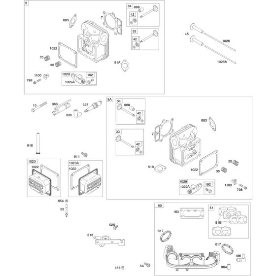 Cylinder Head Assembly for Briggs and Stratton Model No. 44S977-0016-G1 Vertical Shaft Engine