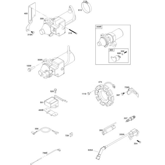 Alternator Assembly for Briggs and Stratton Model No.25M137-0007-F1 Horizontal Shaft Engine