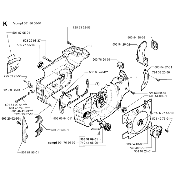 Crankcase Assembly for Husqvarna 261 Chainsaws