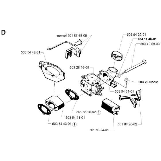 Carburetor Assembly for Husqvarna 262xp Chainsaws