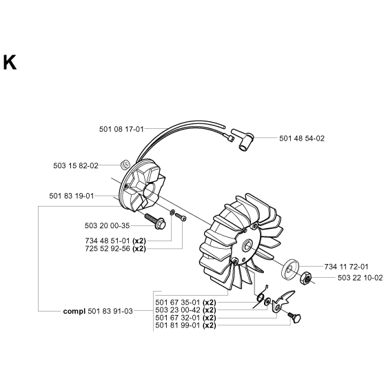 Ignition System Assembly for Husqvarna 265RX Brushcutters