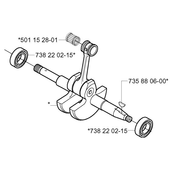 Crankshaft Assembly for Husqvarna 265RX Brushcutters