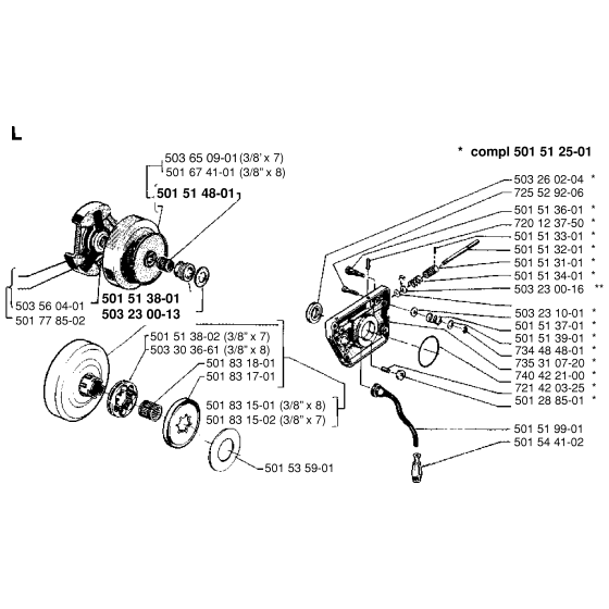 Clutch & Oil Pump Assembly for Husqvarna 266 Chainsaws