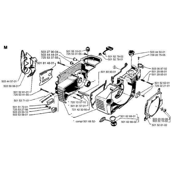 Crankcase Assembly for Husqvarna 266 Chainsaws