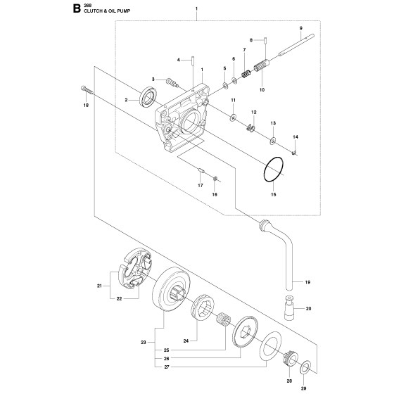 Clutch & Oil Pump Assembly for Husqvarna 268 Chainsaws