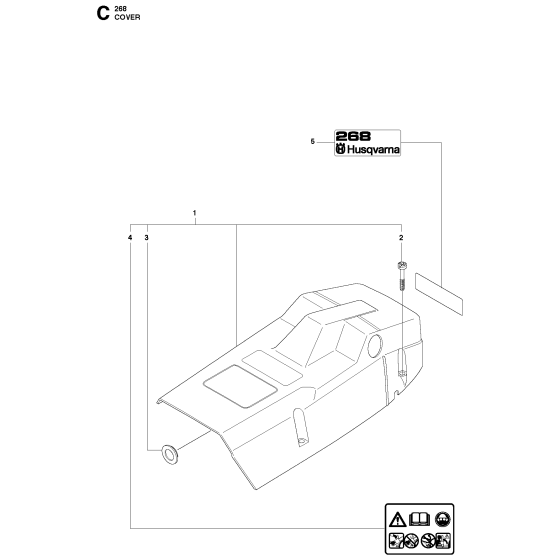 Cylinder Cover Assembly for Husqvarna 268 Chainsaws