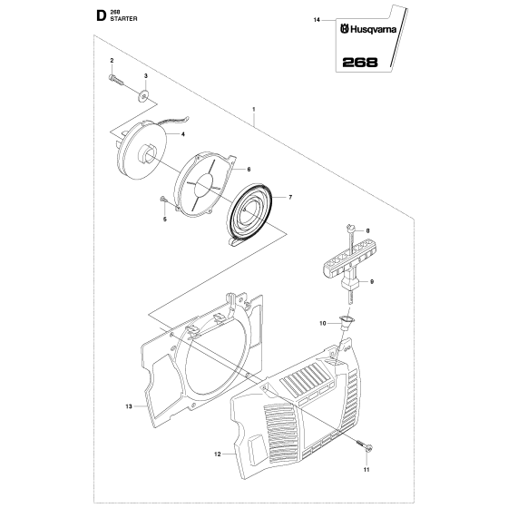 Starter Assembly for Husqvarna 268 Chainsaws