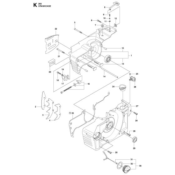 Crankcase Assembly for Husqvarna 268 Chainsaws