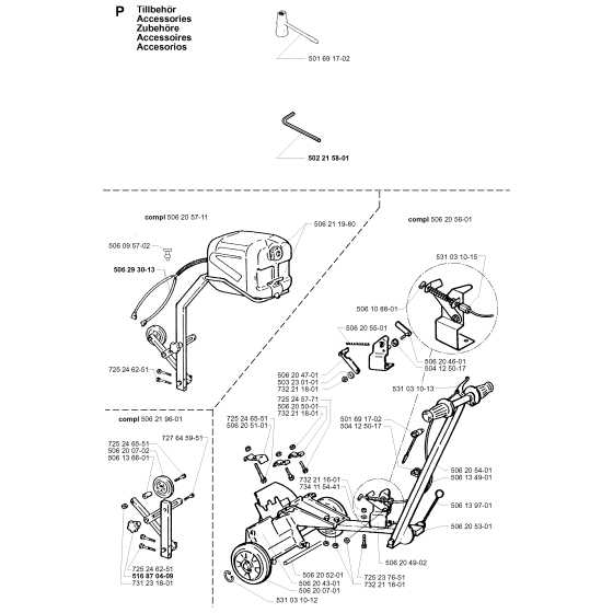 Accessories Assembly For Husqvarna 268K Disc Cutters