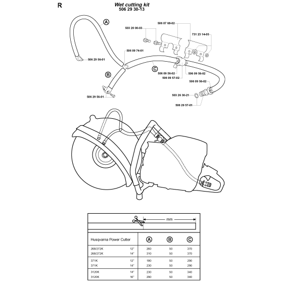 Accessories No.2 Assembly For Husqvarna 268K Disc Cutters