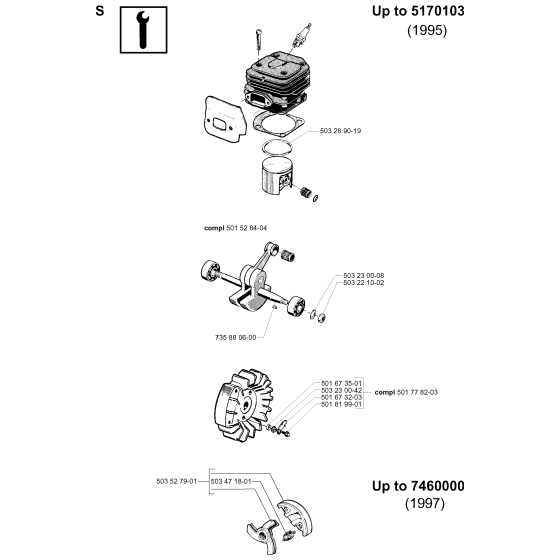 Service Updates Assembly For Husqvarna 268K Disc Cutters