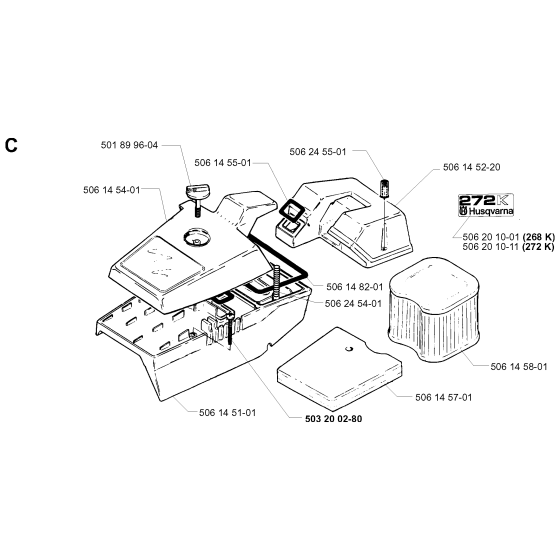 Air Filter Assembly For Husqvarna 268K Disc Cutters