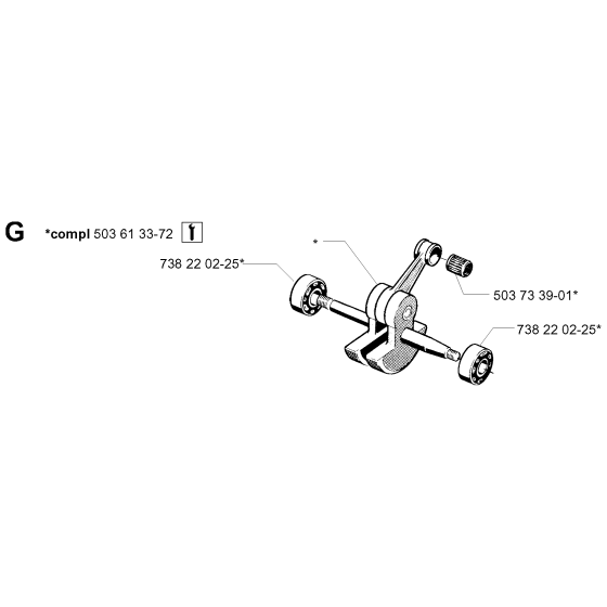 Crankshaft Assembly For Husqvarna 268K Disc Cutters