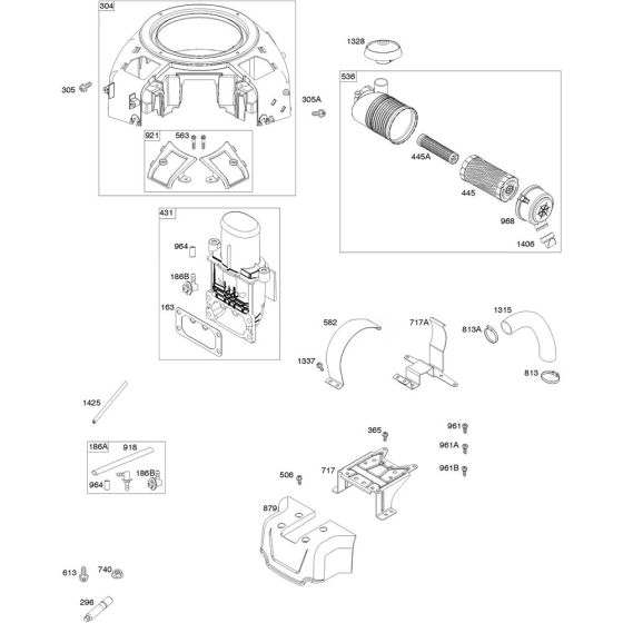 Blower Housing Assembly for Briggs and Stratton Model No. 49R977-0008-G1 Vertical Shaft Engine