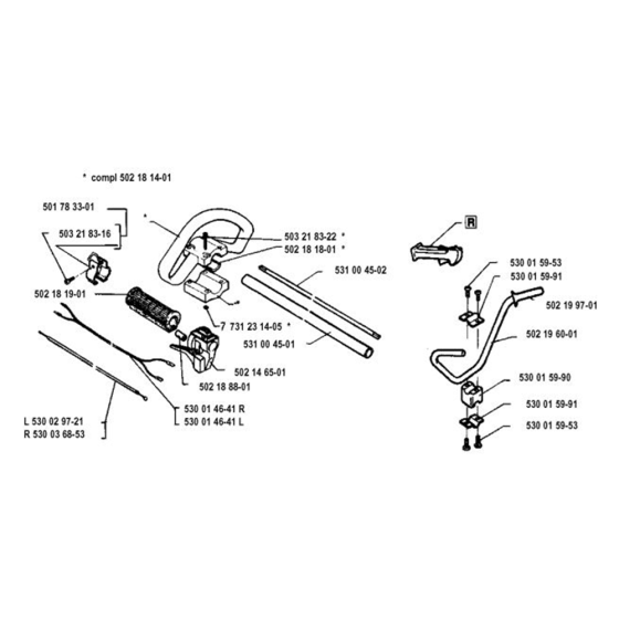 Handle & Controls for Husqvarna 26 LC Trimmer/ Edgers