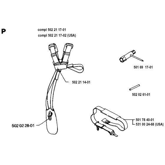 Harness Assembly for Husqvarna 26R Brushcutters