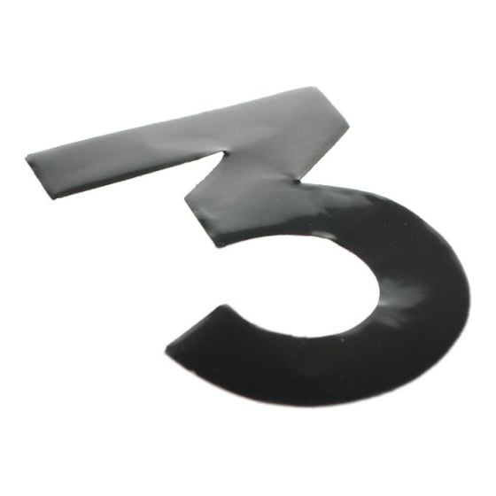 Self Adhesive 80mm Black Digit - Number 3