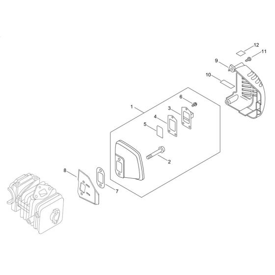 Muffler for Shindaiwa 280TCS