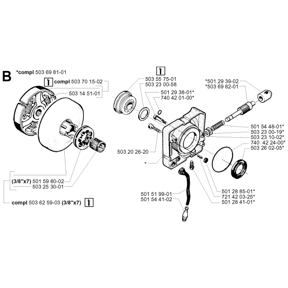 Clutch & Oil Pump Assembly for Husqvarna 281 Chainsaws