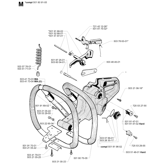 Fuel Tank & Handle Assembly for Husqvarna 281 Chainsaws