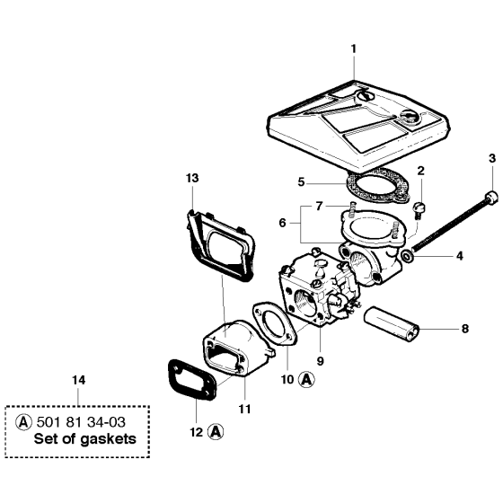 Carburetor & Air Filter Assembly for Husqvarna 281xp Chainsaws