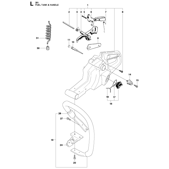 Fuel Tank & Handle Assembly for Husqvarna 281xp Chainsaws