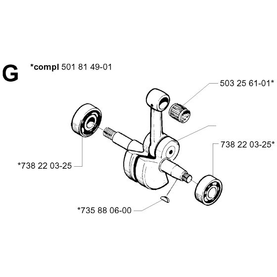 Crankshaft Assembly for Husqvarna 288 Chainsaws