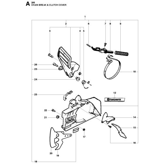 Chain Brake & Clutch Cover Assembly for Husqvarna 288xp Chainsaws