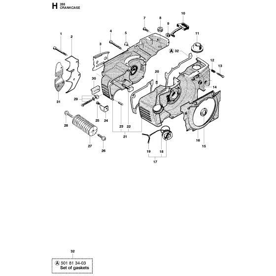 Crankcase Assembly for Husqvarna 288xp Chainsaws