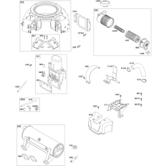 Blower Housing Assembly for Briggs and Stratton Model No. 49E877-0005-G1 Vertical Shaft Engine