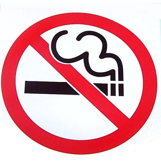 "No Smoking" Self Adhesive Label 100x100mm