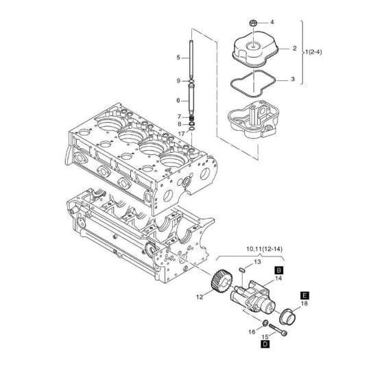 Cover Cylinder Assembly for Hatz 2L41C Diesel Engines