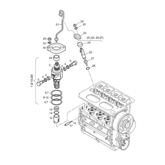 Injection Equipment Assembly for Hatz 2L41C Diesel Engines