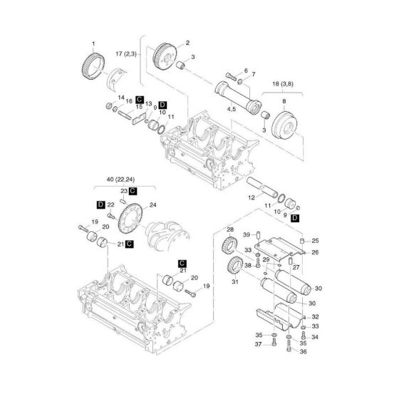 Compensation of Masses Assembly for Hatz 2L41C Diesel Engines