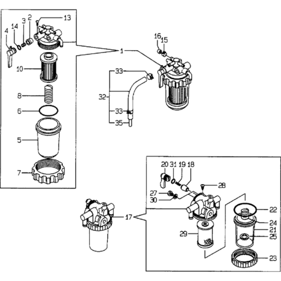 Fuel Filter Assembly for Yanmar 2TNE68 Engine