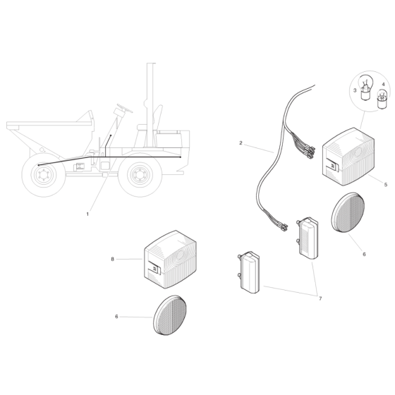 Rear Lights - RTA for Benford Terex Mecalac 3000 Dumpers