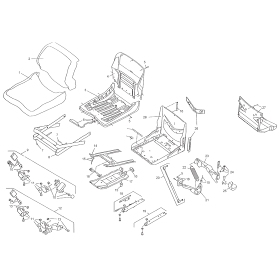 Seat for Benford Terex Mecalac 3000 Dumpers