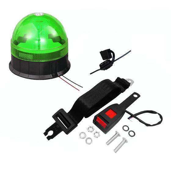 Green LED Static Seat Belt Warning Kit Three Bolt Beacon