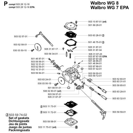 Carburetor Details Assembly For Husqvarna 3120 Chainsaw 