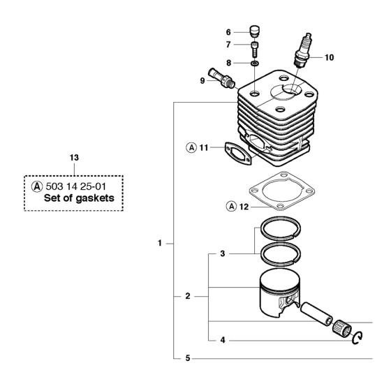 Cylinder Piston Assembly For Husqvarna 3120XP Chainsaw 