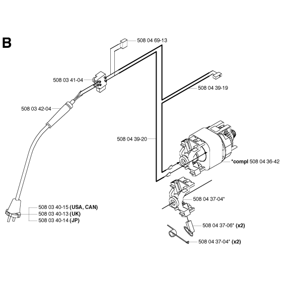 Electrical Assembly for Husqvarna 316 Electric Chainsaws