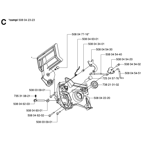 Chain Brake Assembly for Husqvarna 317 Electric Chainsaws