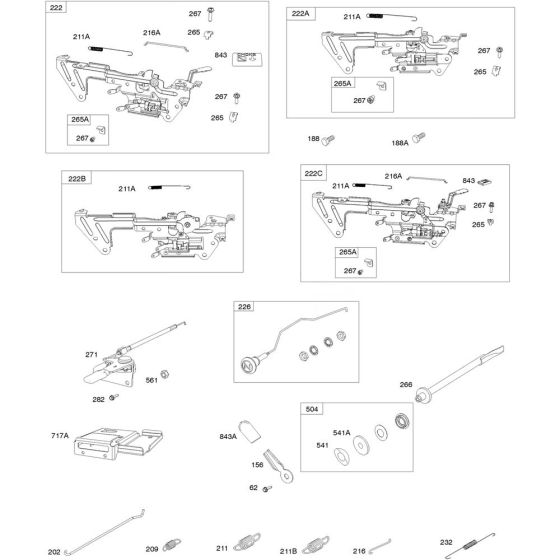 Control Assembly for Briggs and Stratton Model No.543477-3065-J1 Horizontal Shaft Engine