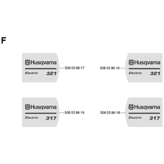 Decals Assembly for Husqvarna 321 Electric Chainsaws