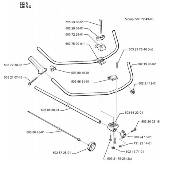 Shaft & Handle for Husqvarna 322 C Trimmer/ Edgers