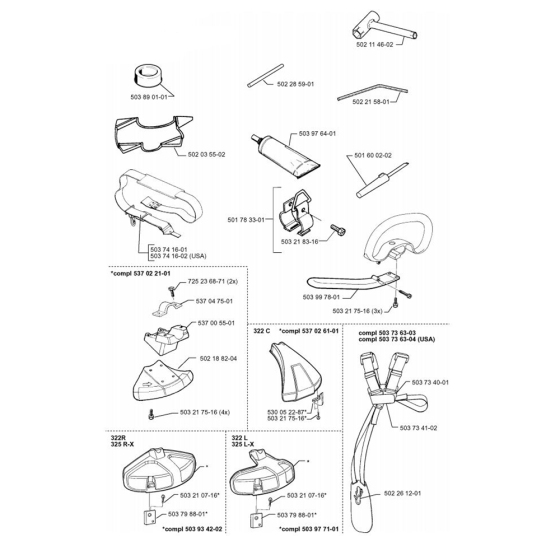 Accessories for Husqvarna 322 C Trimmer/ Edgers