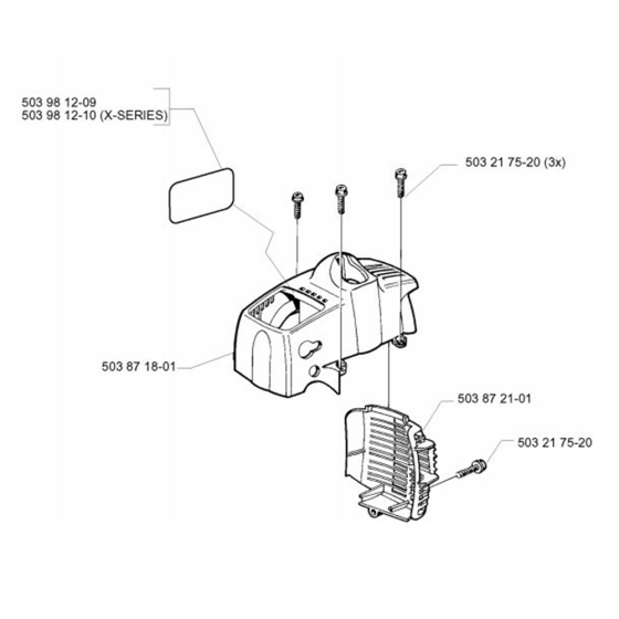 Cylinder Cover for Husqvarna 322 E Trimmer/ Edgers