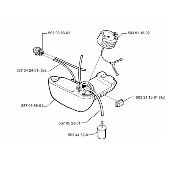 Fuel Tank for Husqvarna 322 E Trimmer/ Edgers