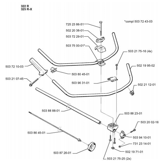 Shaft & Handle for Husqvarna 322 L Trimmer/ Edgers